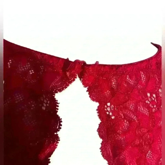 INC Velvet bralette in Red with Lace back Size XL NWOT - Picture 2 of 10